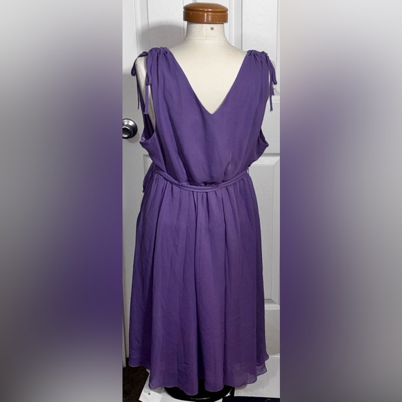 Lane Bryant Purple Grecian Goddess Dress Size 24 Tie Shoulder Chiffon - Picture 3 of 5